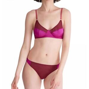 NEW ARAKS willow semi-sheer bralette in amaranth